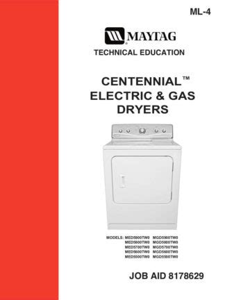 maytag gas dryer service manual